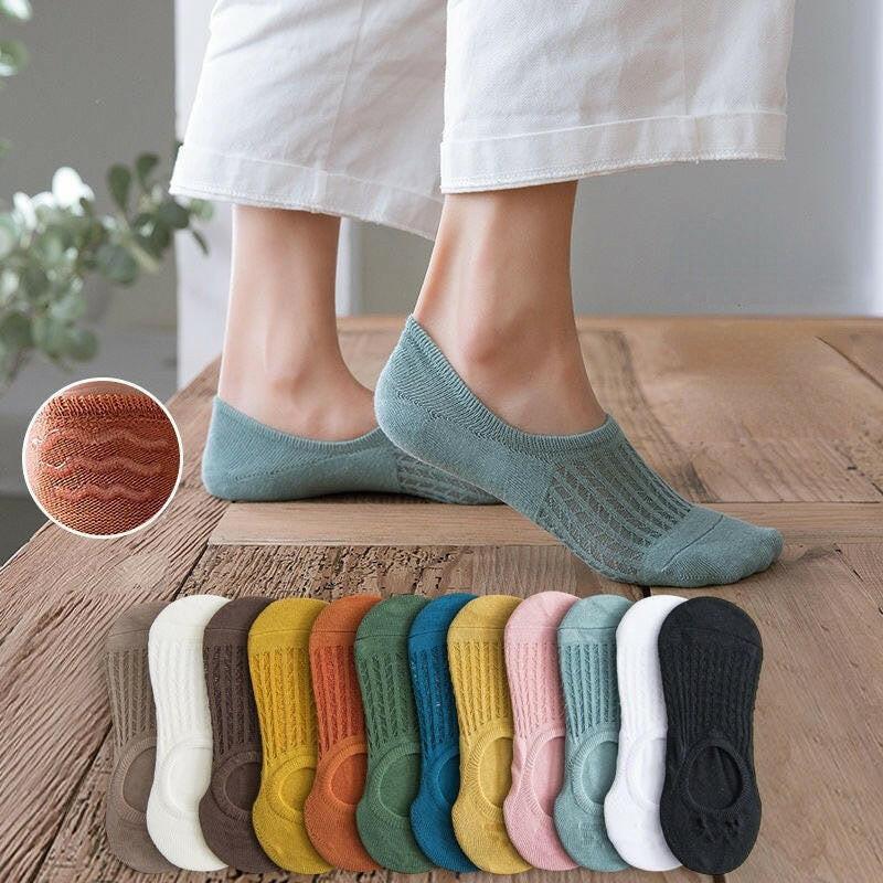 Women's Thin Mesh Boat Socks (5 pairs) - The Nichole Collection