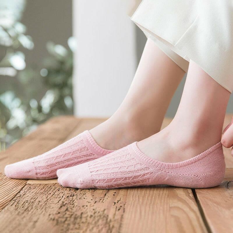 Women's Thin Mesh Boat Socks (5 pairs) - The Nichole Collection